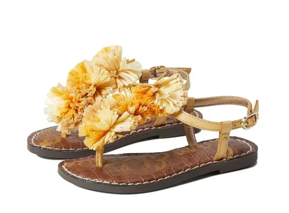 Sam Edelman Girls Gillie Mini Sandals US 1 M EU 32 Yellow Leather NIB